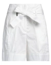 Peserico Woman Shorts & Bermuda Shorts White Size 2 Cotton, Elastane