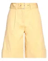 Peserico Woman Shorts & Bermuda Shorts Yellow Size 10 Cotton, Elastane In Yellow