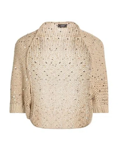 Peserico Woman Shrug Beige Size 8 Cotton In Neutral