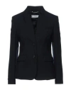 Peserico Woman Suit Jacket Midnight Blue Size 12 Virgin Wool, Elastane In Blue