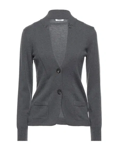 Peserico Woman Suit Jacket Steel Grey Size 12 Virgin Wool, Silk, Cashmere, Viscose, Polyester