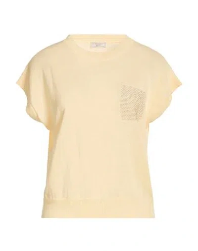 Peserico Woman Sweater Apricot Size 16 Linen, Cotton In Yellow