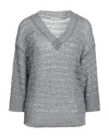 Peserico Woman Sweater Azure Size 6 Linen, Polyester In Blue