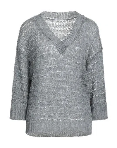 Peserico Woman Sweater Azure Size 6 Linen, Polyester In Blue