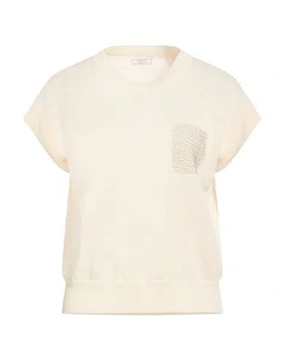 Peserico Woman Sweater Beige Size 10 Linen, Cotton In Neutral