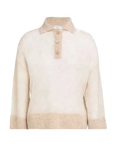 Peserico Woman Sweater Beige Size 12 Alpaca Wool, Polyamide, Virgin Wool