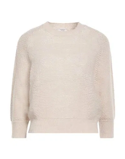 Peserico Woman Sweater Beige Size 14 Polyamide, Virgin Wool, Alpaca Wool, Polyester In Beige