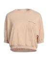 Peserico Woman Sweater Beige Size 4 Cotton