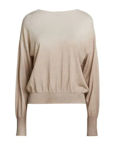 Peserico Woman Sweater Beige Size 4 Wool In Brown