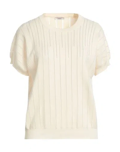 Peserico Woman Sweater Beige Size 6 Cotton In Neutral
