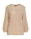 Peserico Woman Sweater Beige Size 6 Cotton, Polyester In Neutral
