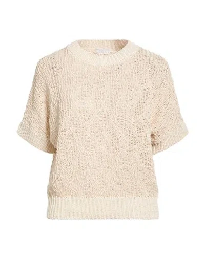 Peserico Woman Sweater Beige Size 6 Cotton, Viscose In Brown