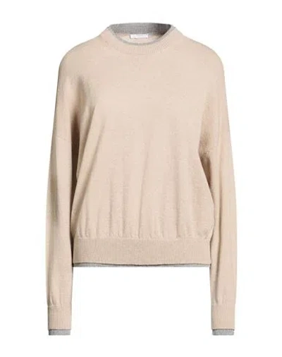 Peserico Woman Sweater Beige Size 6 Wool, Cashmere, Polyester In Neutral