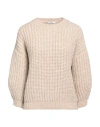 Peserico Woman Sweater Beige Size 8 Alpaca Wool, Virgin Wool, Polyamide