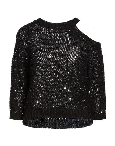 Peserico Woman Sweater Black Size 10 Cotton