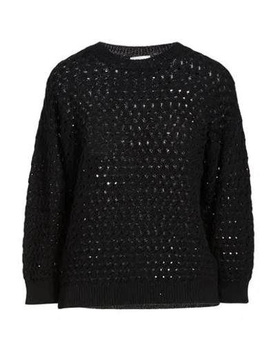 Peserico Woman Sweater Black Size 10 Cotton, Polyester