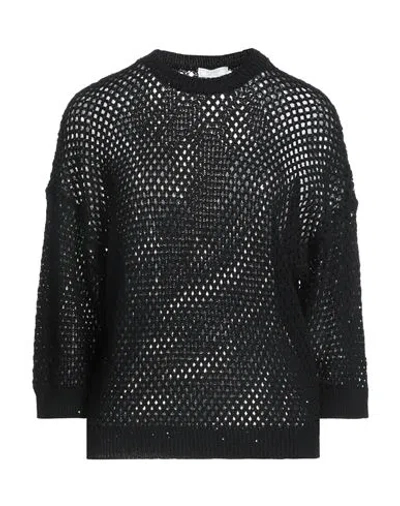 Peserico Woman Sweater Black Size 2 Cotton