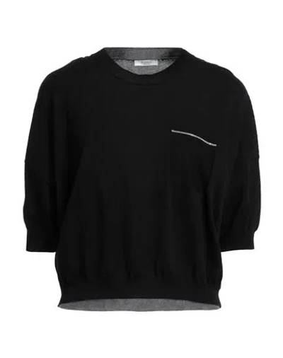 Peserico Woman Sweater Black Size 6 Cotton