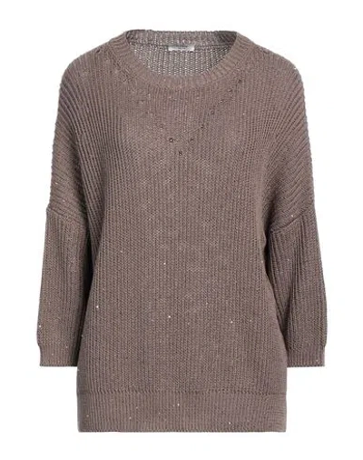 Peserico Woman Sweater Brown Size 12 Cotton, Polyester
