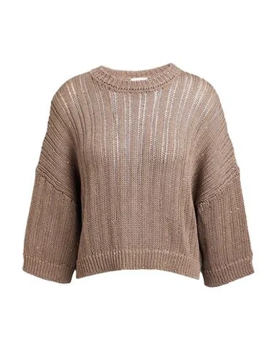 Peserico Woman Sweater Brown Size 6 Cotton, Polyester In Pink