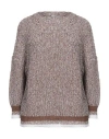 Peserico Woman Sweater Camel Size 10 Cotton, Polyester In Beige