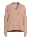 Peserico Woman Sweater Camel Size 10 Virgin Wool, Silk, Viscose, Cashmere, Polyester In Multi