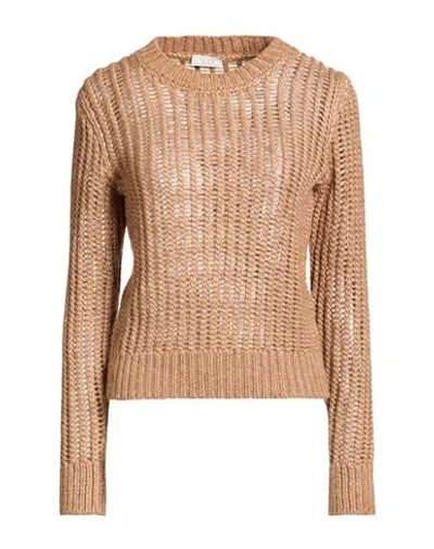Peserico Woman Sweater Camel Size 2 Wool, Polyamide, Alpaca Wool, Virgin Wool, Silk In Brown