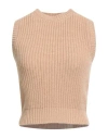 Peserico Woman Sweater Camel Size 6 Cashmere In Nude