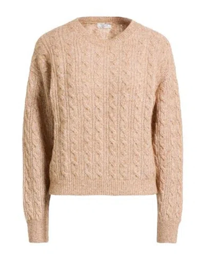 Peserico Woman Sweater Camel Size 6 Virgin Wool, Alpaca Wool, Polyamide, Silk, Wool In Yellow