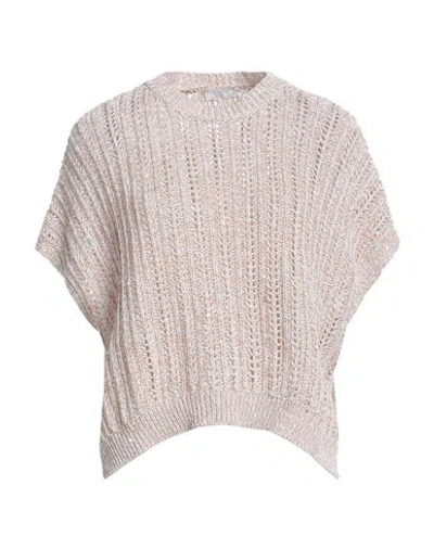 Peserico Woman Sweater Camel Size 8 Cotton, Polyester In Beige