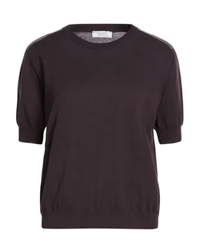 Peserico Woman Sweater Charcoal Size 10 Cotton In Gray