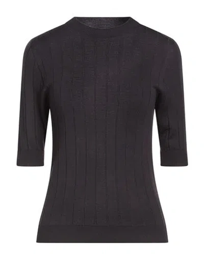 Peserico Woman Sweater Charcoal Size 12 Merino Wool In Gray