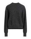 Peserico Woman Sweater Charcoal Size 6 Virgin Wool, Cashmere, Metallic Fiber, Nylon In Gray