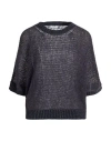 Peserico Woman Sweater Charcoal Size 6 Virgin Wool, Silk, Cashmere, Rayon, Metallic Fiber In Gray