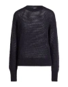Peserico Open Knit Alpaca & Wool-blend Sweater In Black