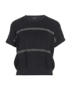Peserico Woman Sweater Charcoal Size 8 Cotton, Metallic Fiber In Grey