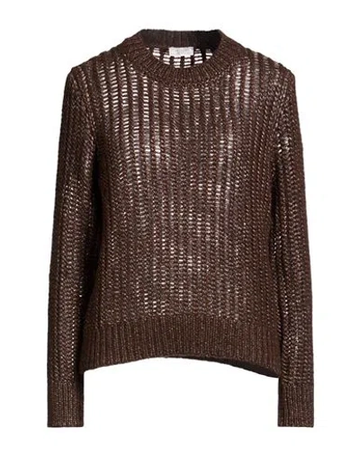 Peserico Woman Sweater Chocolate Brown Size 8 Wool, Polyamide, Alpaca Wool, Virgin Wool, Silk