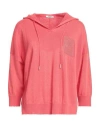 Peserico Woman Sweater Coral Size 10 Metallic Fiber, Linen, Cotton In Red