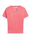 Peserico Woman Sweater Coral Size 6 Linen, Cotton In Red