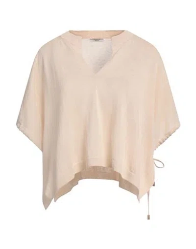 PESERICO PESERICO WOMAN SWEATER CREAM SIZE 10 LINEN, COTTON