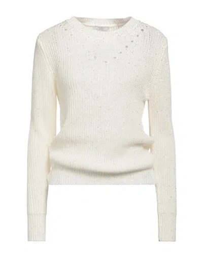 Peserico Woman Sweater Cream Size 4 Cotton, Polyester In White