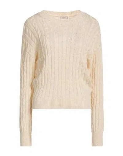 Peserico Woman Sweater Cream Size 6 Cotton, Polyester In Multi