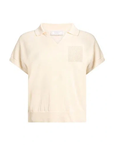 Peserico Woman Sweater Cream Size 6 Linen, Cotton In White