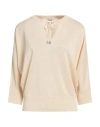 Peserico Woman Sweater Cream Size 6 Linen, Cotton In White