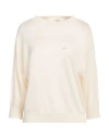 Peserico Woman Sweater Cream Size 6 Silk, Cotton In White