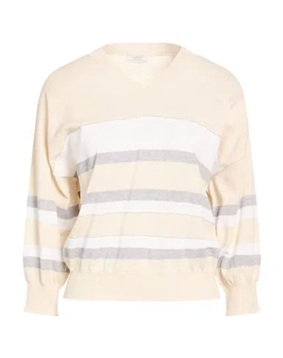 Peserico Woman Sweater Cream Size 8 Cotton In Neutral