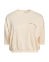 Peserico Woman Sweater Cream Size 6 Cotton In White