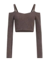 Peserico Woman Sweater Dark Brown Size 6 Virgin Wool, Silk, Synthetic Fibers, Cashmere, Baby Alpaca In Brown