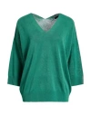 Peserico Woman Sweater Emerald Green Size 10 Linen, Cotton In Green