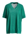 Peserico Woman Sweater Green Size 6 Linen, Cotton